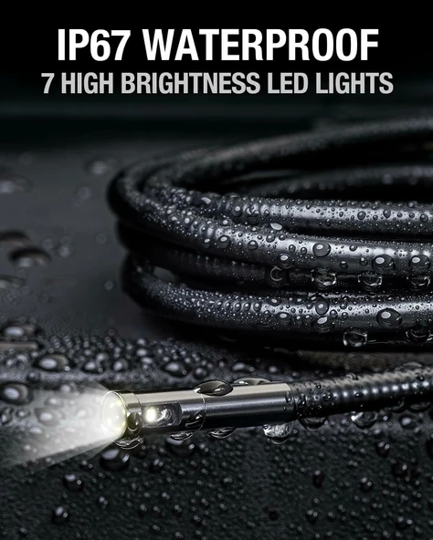 Teslong Çift Lensli Endoskop Kamera - 5 Inc IPS Ekran, 1080P - 1m Kablo - 3