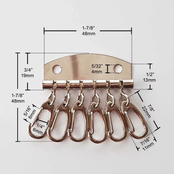 6 Kancalı Anahtarlık Tokası 1 Adet Deri El Aleti - 2