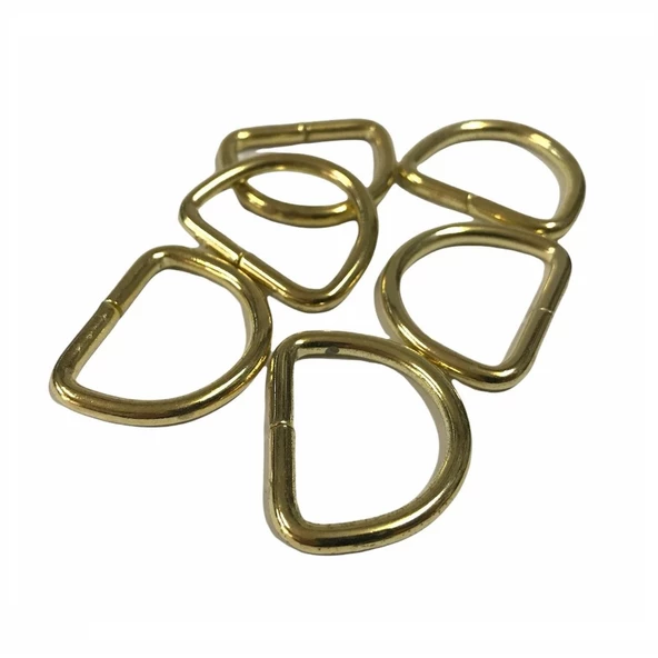 D Metal Halka, Çanta Sapı İçin D Halka 5 Adet Altın Sarı - 3
