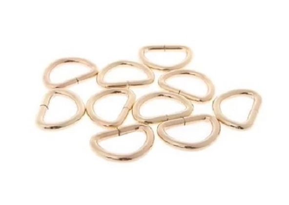 D Metal Halka, Çanta Sapı İçin D Halka 5 Adet Altın Sarı