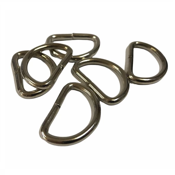 D Metal Halka, Çanta Sapı İçin D Halka 5 Adet Nikel - 3