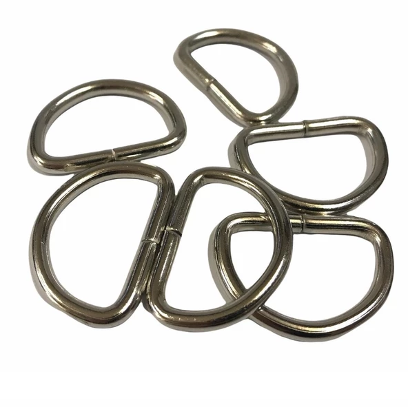 D Metal Halka, Çanta Sapı İçin D Halka 5 Adet Nikel - 4
