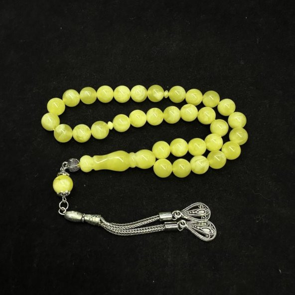 Küre Model Püsküllü 10-10mm Hareli Beyrut Kehribar Tesbih - 2