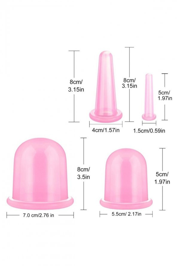 Silikon Masaj Kupası 5li Terapi Vakum Bardak Hacamat Anti Selülit Kas Gevşetici Seti - 8