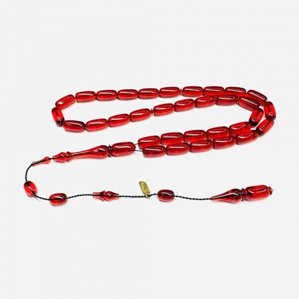 Ömer Daş Usta İmzalı Sikkeli Kapsül Model Sistemli 6-13mm Blok Zar - Ateş Kehribar Tesbih - Resim 2