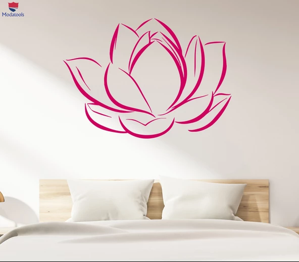 Duvar Sticker Lotus Çiçeği Tomurcuk Yaprakları Bitki Oturma Odası, Yatak Odası Sticker ürün görseli
