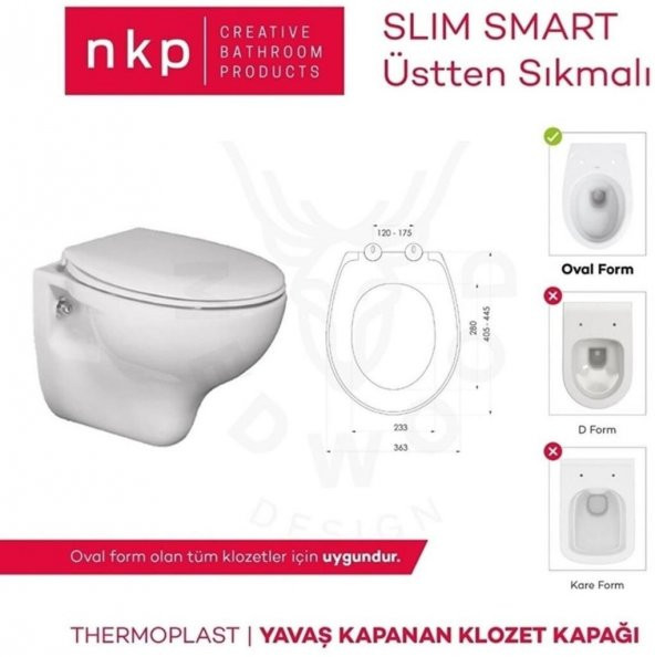 NKP Slim Smart Thermoplast Yavaş Kapanan Klozet Kapağı NKP0302 - 2