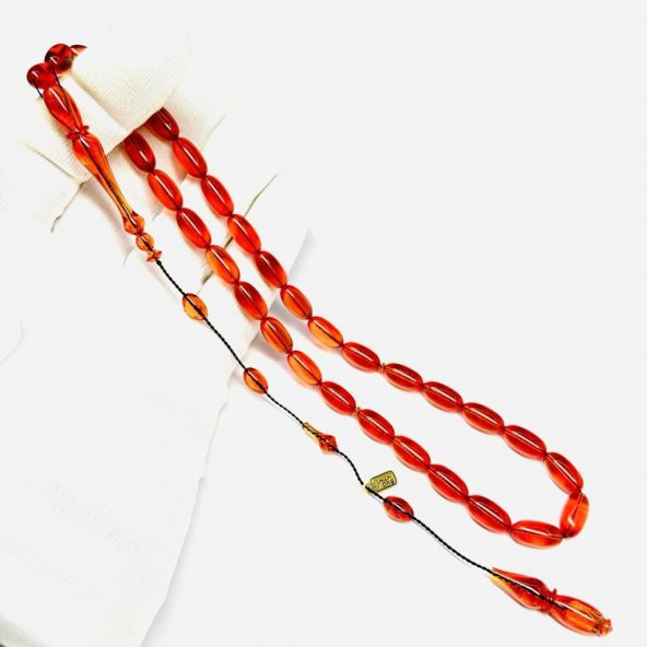 Ömer Daş Usta İmzalı Sikkeli Beyzi Model Sistemli 6-13mm Blok Zar - Ateş Kehribar Tesbih ürün görseli