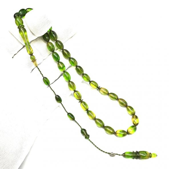 Usta İmzalı Beyzi Model Sistemli 7-11mm Ateş Sıkma Kehribar Tesbih