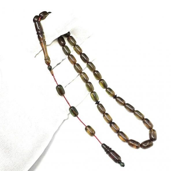 Usta İmzalı Sistemli Kapsül Model 7-11mm Ateş Sıkma Kehribar Tesbih