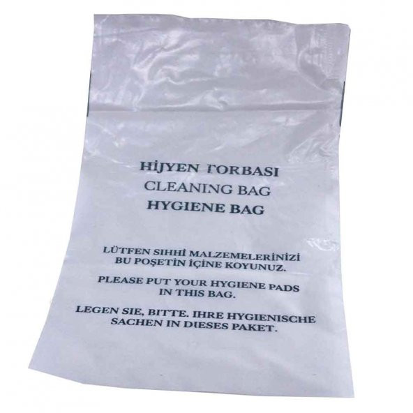 100 Adet Otel Buklet Tipi Banyo Tuvalet Hijyen Atık Poşeti Kirli Çamaşır Torbası 15x25 cm Küçük Boy