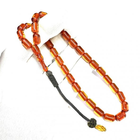 Kapsül Model Kazaz Püsküllü 7-11mm Ateş Sıkma Kehribar Tesbih ürün görseli