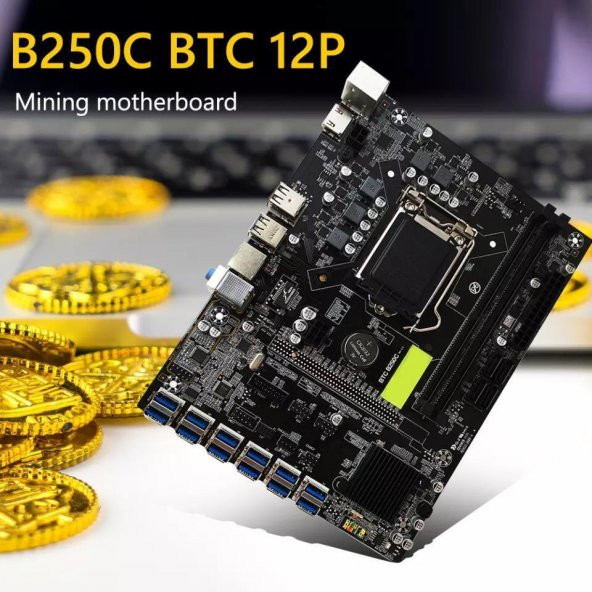 Oem B250C BTC Pro+ DDR4 Soket 1151 12li Ekran Kartlı Mining ATX Anakart