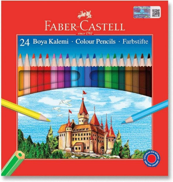 Faber Castell Karton Kutu Tam Boy Boya Kalemi 24 Renk