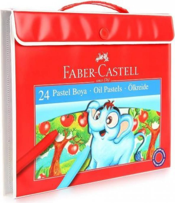 Faber Castell 24 Renk Plastik Çantalı Tutuculu Pastel Boya