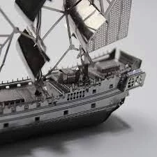 DIY 3D METAL PUZZLE SİYAH İNCİ KORSAN GEMİSİ MAKET GEMİ 10,2CMX3,12CMX8,3CM 38 PARÇA - 3