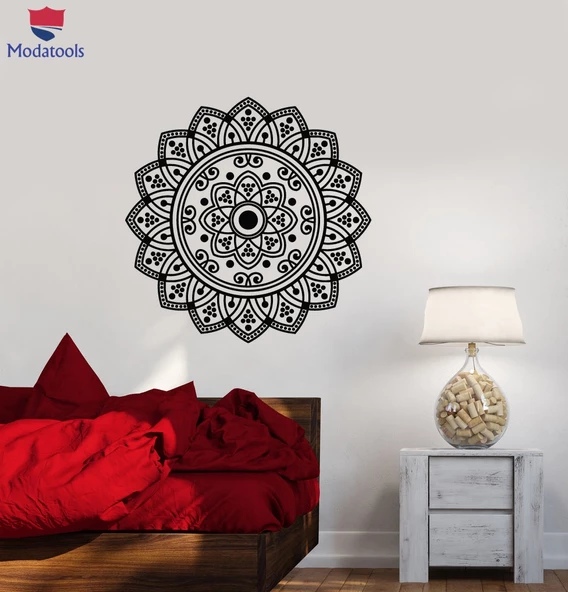 Oturma Odası, Yatak Odası Duvar Sticker mandala Lotus Çiçeği Süsleme Yoga Meditasyon Odası Çıkartmaları