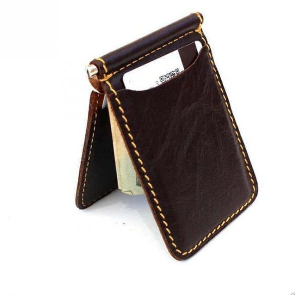 Cüzdan İçi Kağıt Para Klipsi Nikel Renk Deri El Aletleri - 3