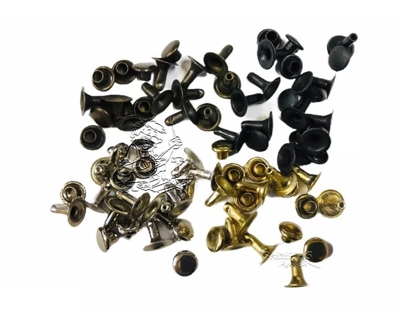Perçin Rivet 0 no 6mm 50 Takım (Leathercraft, Deri Hobi) - 3