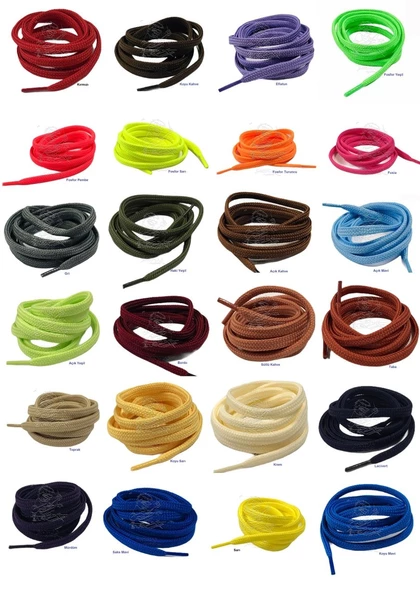 Yassı Spor Ayakkabı Bağı K103 120cm 1 Çift - 2