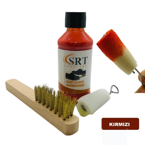 SRTfootcare Süet Nubuk Ayakkabı Bakım Boyası 110 Gr ve Süet Temizleme Tel Fırça - 9