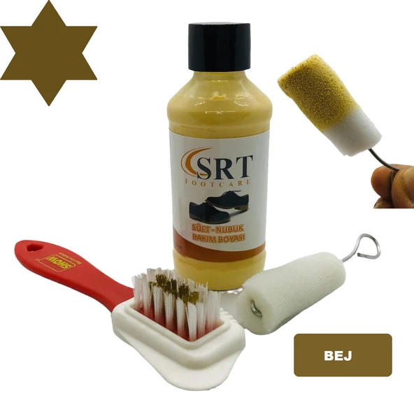 SRTfootcare Süet Nubuk Ayakkabı Bakım Boyası 110 Gr ve 4 Yönlü Temizleme Fırçası - 3