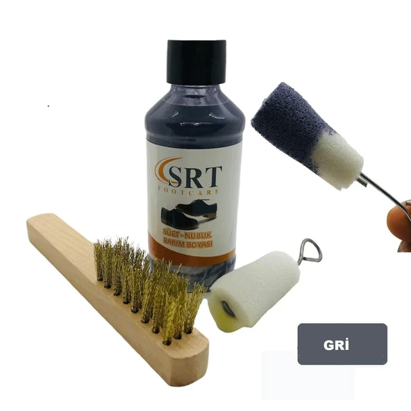 SRTfootcare Süet Nubuk Ayakkabı Bakım Boyası 110 Gr ve Süet Temizleme Tel Fırça - 6