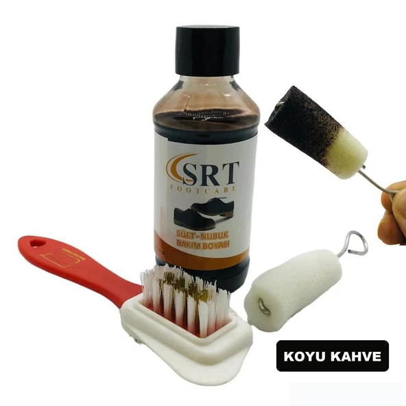 SRTfootcare Süet Nubuk Ayakkabı Bakım Boyası 110 Gr ve 4 Yönlü Temizleme Fırçası - 9