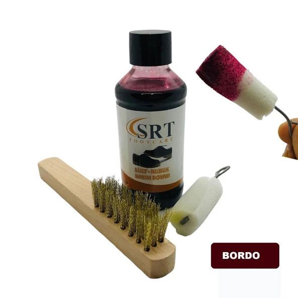 SRTfootcare Süet Nubuk Ayakkabı Bakım Boyası 110 Gr ve Süet Temizleme Tel Fırça - 4