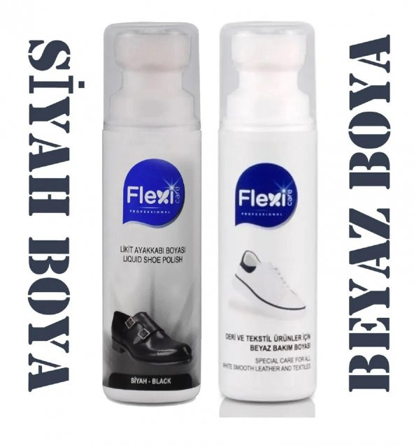 Flexi Spor Beyaz Deri Ve Kumaş Ayakkabı Boyası + Siyah Deri Ayakkabı Boyası 75 ml - 1