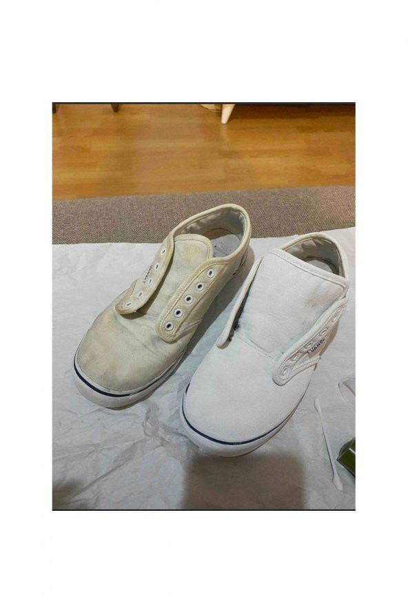 Spor Beyaz Deri Ve Kumaş Ayakkabı Bakım Boyası 75 Ml 1 Adet + 2 Çift K103-K111 Spor Beyaz Bağcık - 4