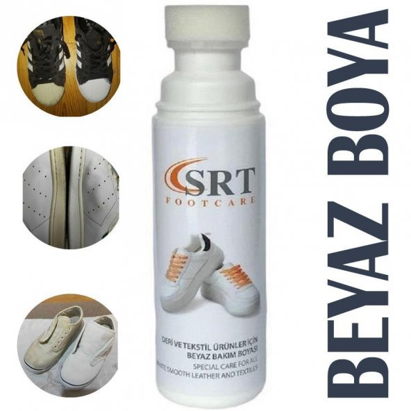 4lü Set Beyaz Deri ve Kumaş Ayakkabı Boyası + Telli Ayakkabı Kalıbı + 2 çift K111-K103 120 cm Bağcık - 3