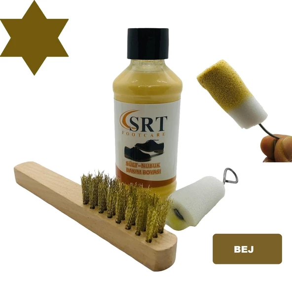 SRTfootcare Süet Nubuk Ayakkabı Bakım Boyası 110 Gr ve Süet Temizleme Tel Fırça