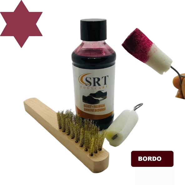 SRTfootcare Süet Nubuk Ayakkabı Bakım Boyası 110 Gr ve Süet Temizleme Tel Fırça - 3