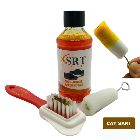 SRTfootcare Süet Nubuk Ayakkabı Bakım Boyası 110 Gr ve 4 Yönlü Temizleme Fırçası - 5