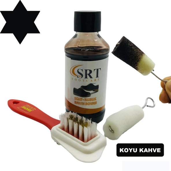 SRTfootcare Süet Nubuk Ayakkabı Bakım Boyası 110 Gr ve 4 Yönlü Temizleme Fırçası - 9