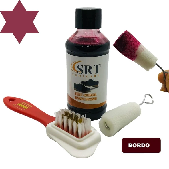 SRTfootcare Süet Nubuk Ayakkabı Bakım Boyası 110 Gr ve 4 Yönlü Temizleme Fırçası - 4
