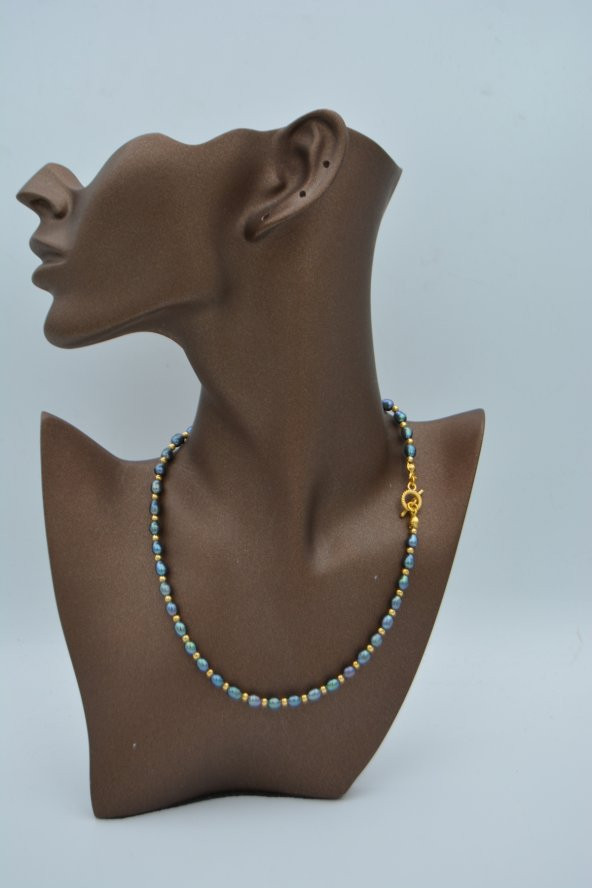 STONEAGE Siyah İnci Kolye Bayan İçin Doğal Taşlı - Resim 2