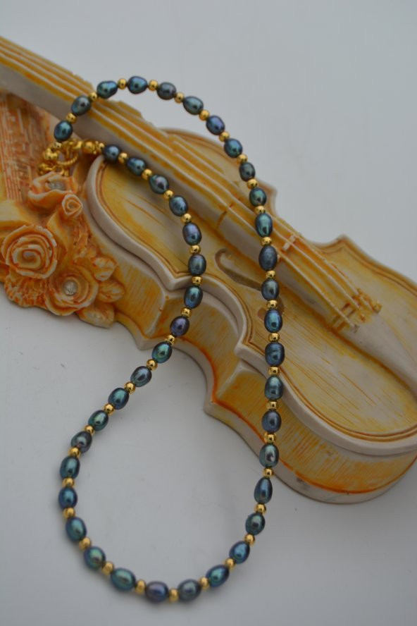 STONEAGE Siyah İnci Kolye Bayan İçin Doğal Taşlı - Resim 10