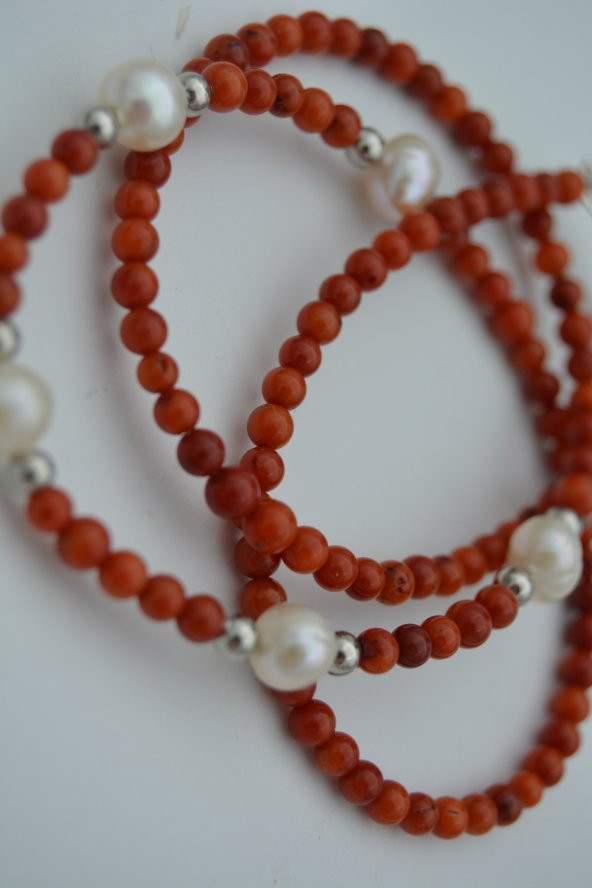 STONEAGE Mercan ve İncili Bayan Kolye ürün görseli