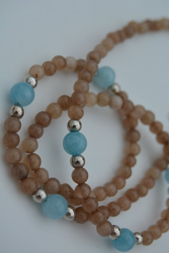 STONEAGE Ceyt ve Akuamarin Doğal Taşlı Bayan Kolye ürün görseli