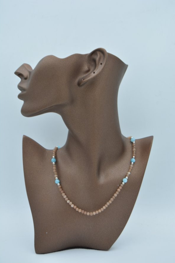 STONEAGE Ceyt ve Akuamarin Doğal Taşlı Bayan Kolye - Resim 2