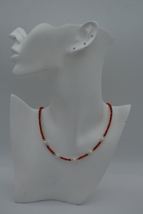 STONEAGE Mercan ve İncili Bayan Kolye - Resim 10