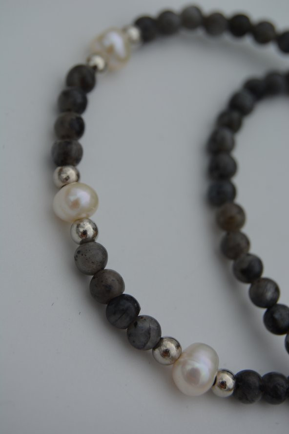 STONEAGE Labradorit ve İnci Taşlı Bayan Kolye ürün görseli