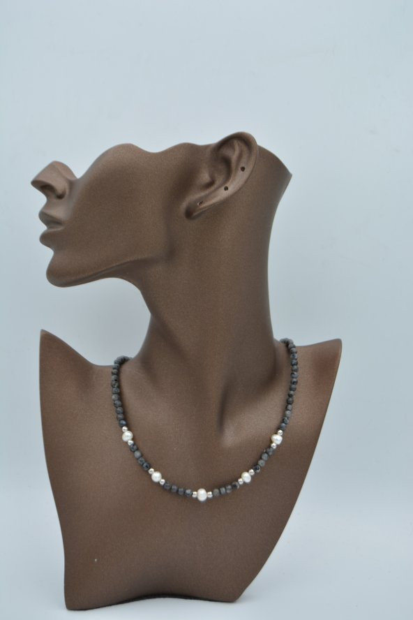 STONEAGE Labradorit ve İnci Taşlı Bayan Kolye - Resim 2