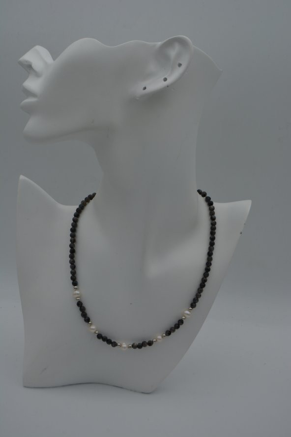 STONEAGE Labradorit ve İnci Taşlı Bayan Kolye - Resim 8