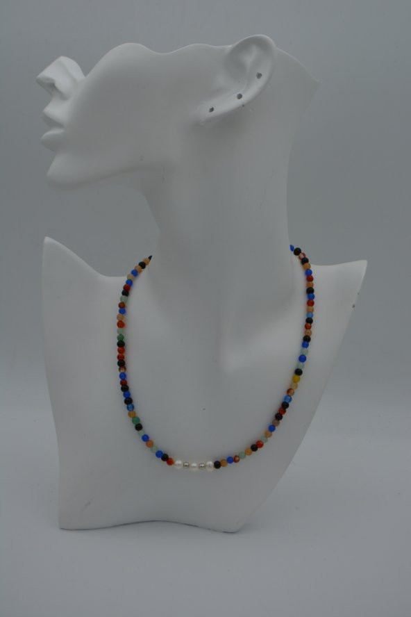 STONEAGE Ceyt ve İnci Taşlı Bayan Doğal Taş Kolye - Resim 5