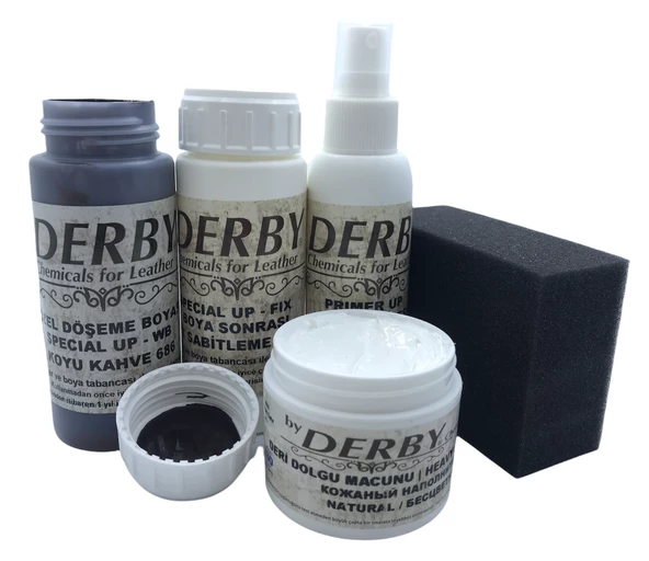 Derby Deri Direksiyon, Deri Döşeme Boyası 5 li Set Standart Renkler - 4