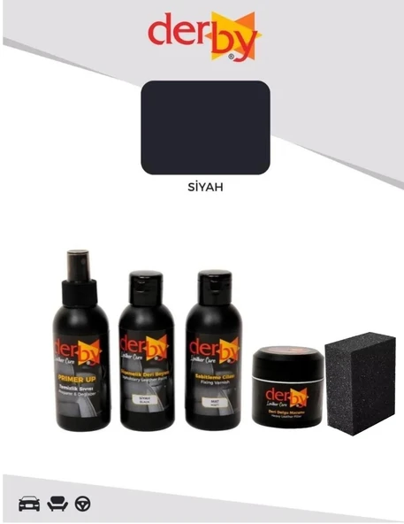 Derby Deri Direksiyon, Deri Döşeme Boyası 5 li Set Standart Renkler - 11