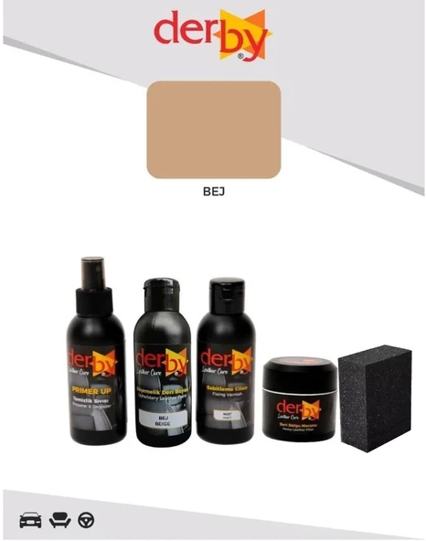 Derby Deri Direksiyon, Deri Döşeme Boyası 5 li Set Standart Renkler - 8